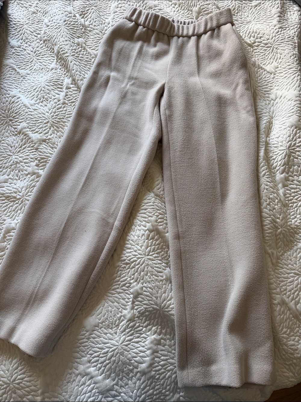 The group Babaton Wide-Leg Elastic Waist Cream Pants